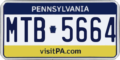 PA license plate MTB5664