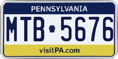 PA license plate MTB5676
