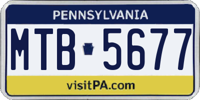 PA license plate MTB5677