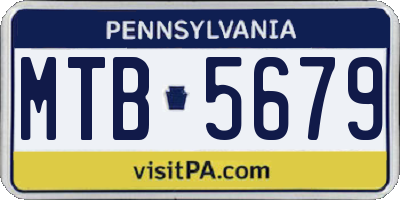 PA license plate MTB5679