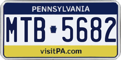 PA license plate MTB5682