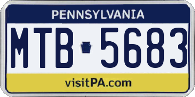 PA license plate MTB5683