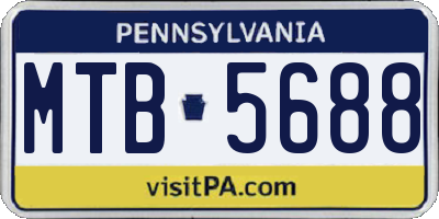 PA license plate MTB5688