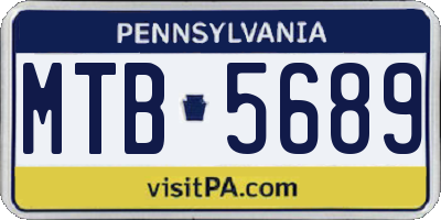 PA license plate MTB5689