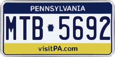 PA license plate MTB5692