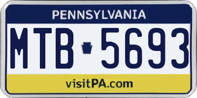 PA license plate MTB5693