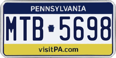 PA license plate MTB5698