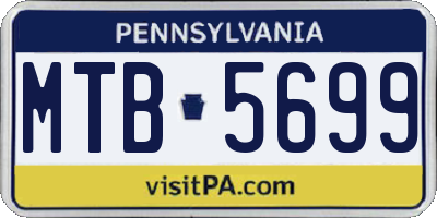 PA license plate MTB5699