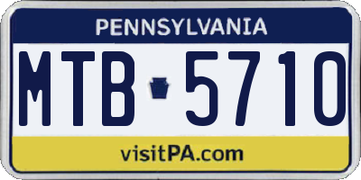 PA license plate MTB5710