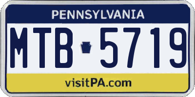 PA license plate MTB5719