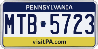 PA license plate MTB5723
