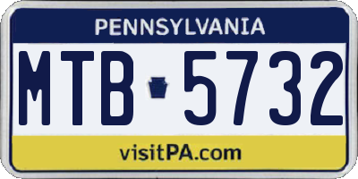 PA license plate MTB5732