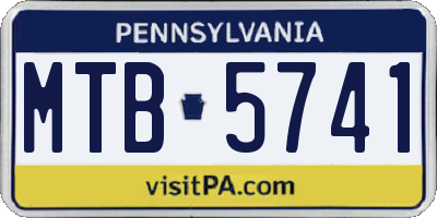 PA license plate MTB5741