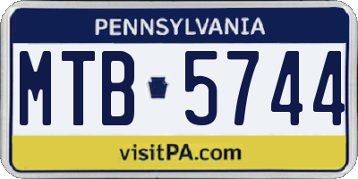 PA license plate MTB5744