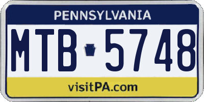 PA license plate MTB5748