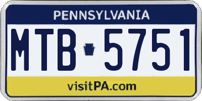 PA license plate MTB5751
