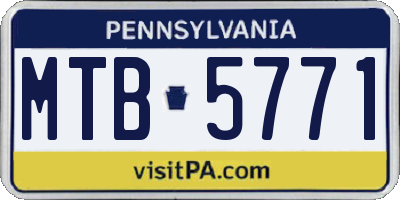 PA license plate MTB5771