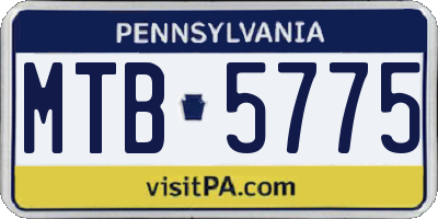 PA license plate MTB5775