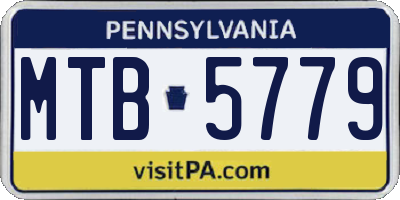 PA license plate MTB5779