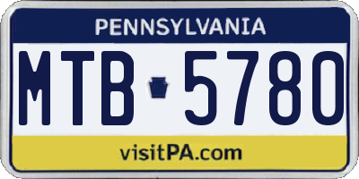 PA license plate MTB5780