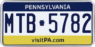 PA license plate MTB5782