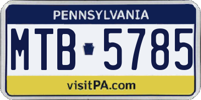 PA license plate MTB5785