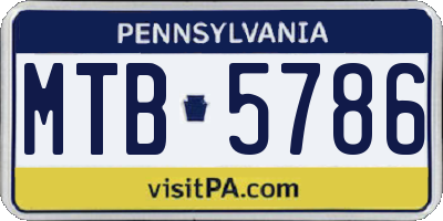 PA license plate MTB5786