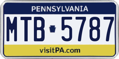 PA license plate MTB5787