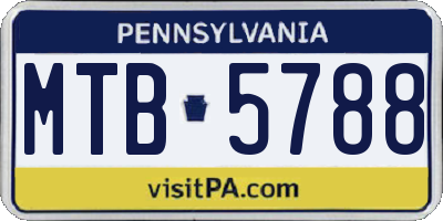 PA license plate MTB5788