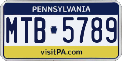 PA license plate MTB5789