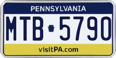 PA license plate MTB5790