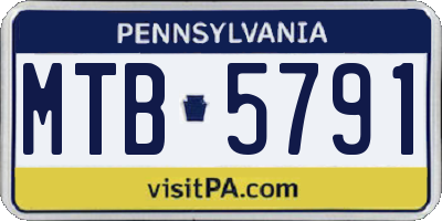 PA license plate MTB5791