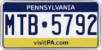 PA license plate MTB5792