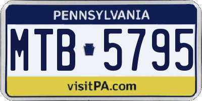 PA license plate MTB5795
