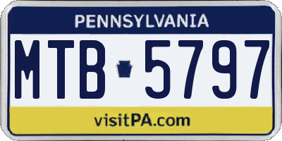 PA license plate MTB5797