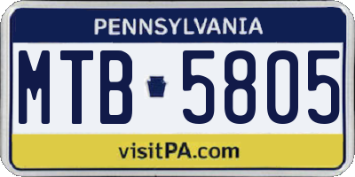 PA license plate MTB5805