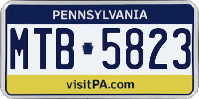 PA license plate MTB5823