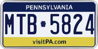 PA license plate MTB5824