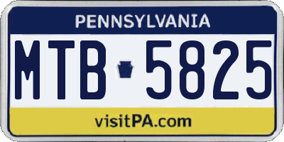 PA license plate MTB5825