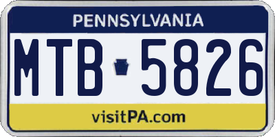 PA license plate MTB5826