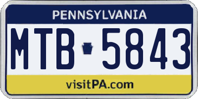 PA license plate MTB5843