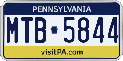 PA license plate MTB5844