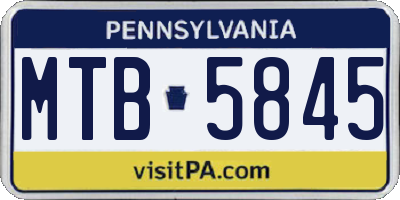 PA license plate MTB5845