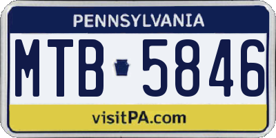PA license plate MTB5846
