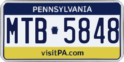 PA license plate MTB5848