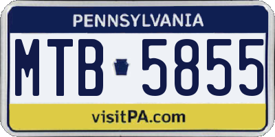 PA license plate MTB5855