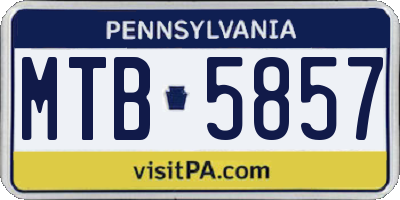 PA license plate MTB5857