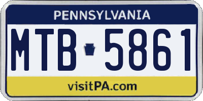 PA license plate MTB5861
