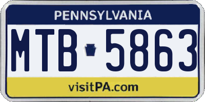PA license plate MTB5863