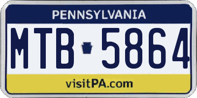 PA license plate MTB5864